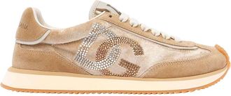 Dolce & Gabbana A Cream And Camel Dg Cushion Sneakers