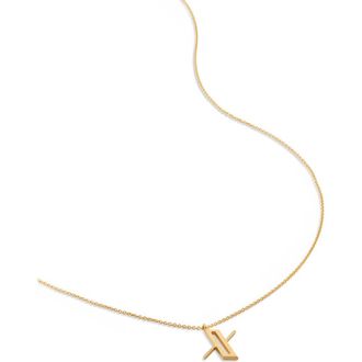 Monica Vinader Initial Pendant Necklace in 18Ct Gold Vermeil/Ss- X at Nordstrom