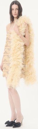Valentino Garavani Sciarpa Feathers Valentino Con Piume Di Struzzo E Tacchino Donna PANNA UNI