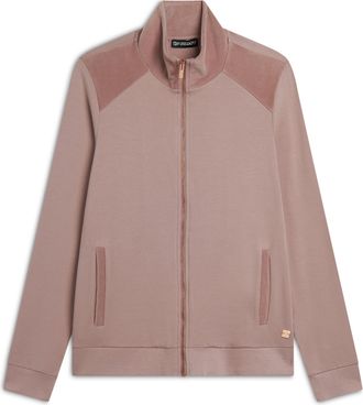 Freddy Felpa zip e collo alto in viscosa con dettagli in velluto