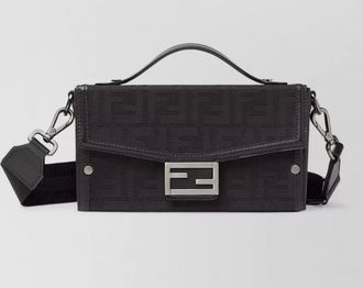 Fendi soft baguette nylon monogram bag shoulder