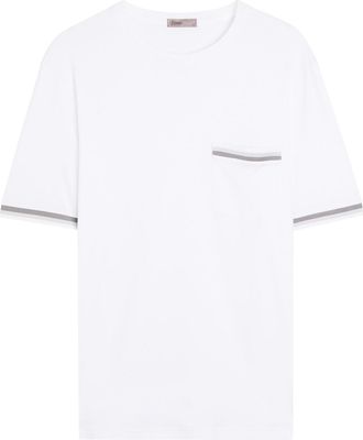 Herno Striped-trim Cotton T-shirt - White - Xxl