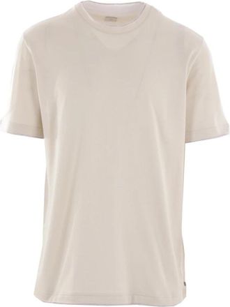 Eleventy Beige katoenen T-shirt met grijze details - Heren - T-shirts - Beige - L - Katoen - Tops