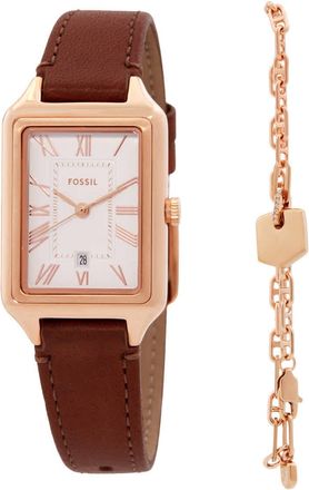 Fossil Raquel Quartz White Dial Ladies Watch ES5377SET