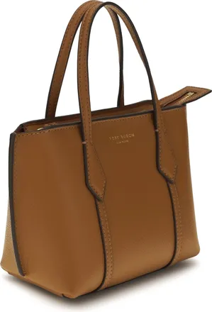 Tory Burch Womens Mini Perry Tote Bag Autumn Brown Calf Leather Bos Taurus Shoulder