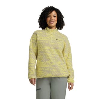 Jack Wolfskin Strickfleece-Pullover JACK WOLFSKIN, Damen, Gr. XXL, lemon ice, Obermaterial: 100% Polyester, Pullover Strickfleece-Pullover
