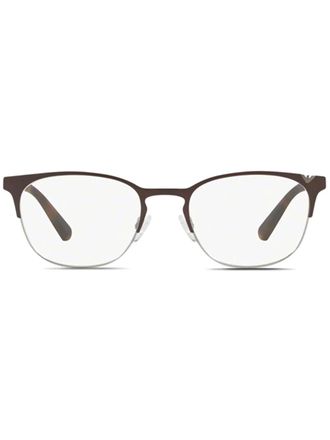 Emporio Armani round frame glasses - men - Acetate - 53 - Brown
