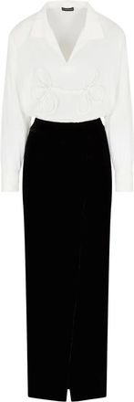 Emporio Armani Abito in velluto con fiocco - Uc001 WHITE