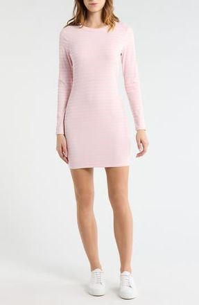 Madden Girl Long Sleeve Stripe Minidress in Pink/Cream at Nordstrom Rack, Size X-Large