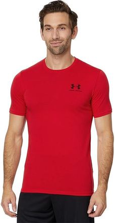 Under Armour Sportstyle Left Chest Short Sleeve Mens Clothing Red/Black : 2XL, Cotton/Polyester