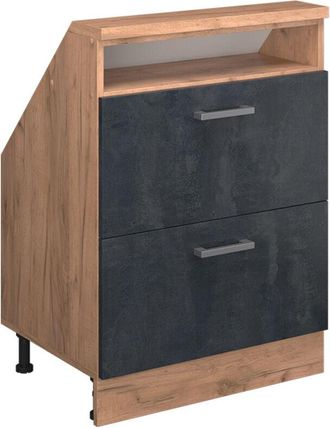 Vicco Armario Para Techo Inclinado Rion, Hormig&oacute;n Negro/roble Dorado, Con 2 Cajones, Vicco