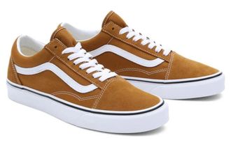 Vans Mens Vans Old Skool VN0005UF1M7 Sneakers Golden Brown Suede Skateboard Shoes