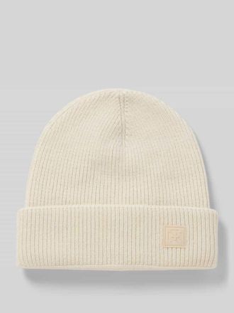 Strellson M&uuml;tze mit Label-Patch Modell Loras in Beige, Gr&ouml;&szlig;e 1