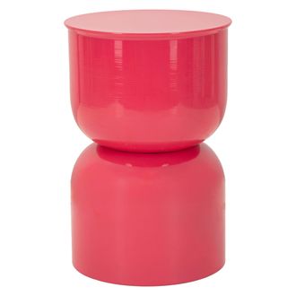 Dmora Mesa De Centro Bandip, Forma Redonda, Color Tablero Rosa, Material Tablero Met&aacute;lico, 33x51x33h Cm Rosa