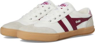 Gola Badminton Womens Shoes White/Cerise/Candy/Gum : 10 B - Medium, Suede/Leather/Canvas