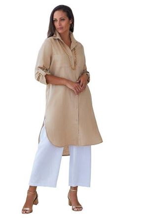 Jessica London Linen Mega Tunic in Pale Seafoam at Nordstrom, Size 18