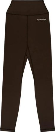Sporty & Rich Serif Logo Legging - Dames - Leggings - Bruin - M - Nylon - Broeken