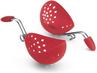 Cuisipro Silicone Egg Poacher Set of 2 With Pan Clips in Red at Nordstrom