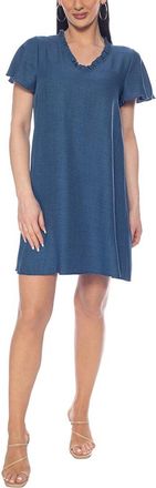 Tash + Sophie Macarena Flutter Sleeve Ruffle V Neck