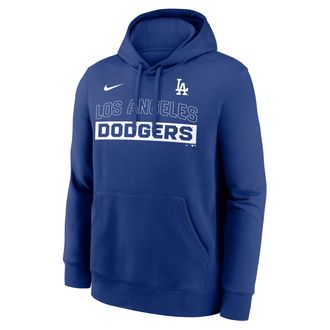 Nike Los Angeles Dodgers Club Nike Mens MLB Pullover Hoodie in Blue | NKDK4EWLD-2VW