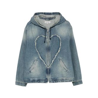 Carne Bollente Denim Jackets, male, Blue, Size: M The Love Denim Jacket