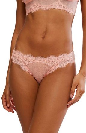 Free People Fiona Sheer Lace Bikini in Flamingo Flamenco at Nordstrom, Size X-Large
