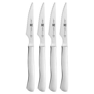 Zwilling 4-pc Stainless Steel Serrated Steak Knife Set, made in Spain