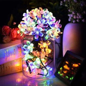 OEM Guirnalda De Luces Led - 20 Luces Con Forma De Flor De Cerezo - 5 Metros - Luz Multicolor