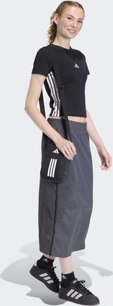 adidas City - Gonna grigia con zip in tessuto tecnico-Grigio