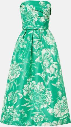 Monique Lhuillier Strapless silk gown