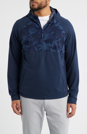 G/Fore Hybrid Quarter Zip Hoodie in Twilight Camo at Nordstrom, Size Xx-Large