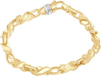 Pompeii3 Mens Twisted & Round 14k Gold (45gram) or Platinum (84gram) 7mm Link Bracelet 8.5