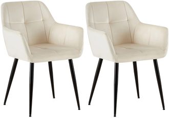 Clp Clp - Set De 2 Sillas De Sal&oacute;n Emia En Terciopelo Crema