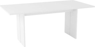 Dmora Tavolo fisso Alibi, Ripiano rettangolare di design, Tavolo da cucina, 100% Made in Italy, cm 160x90h75, Bianco lucido - Dmora