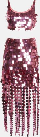 Jonathan Simkhai Jonathan Simkhai Pink Sequin Ronette Bralette And Lucee Skirt Suit