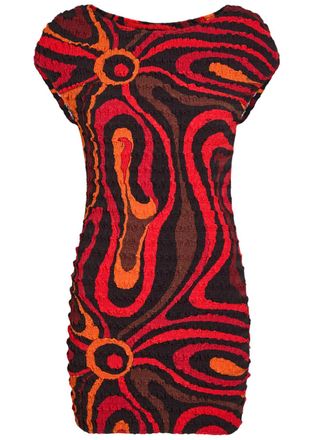 Pucci Printed Seersucker Mini Dress - Orange - 42 (UK10 / S)