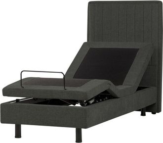 Beliani Beliani - Cama Articulada El&eacute;ctrica Moderna Mando A Distancia Ajustable Tapicer&iacute;a De Tela Gris Oscuro 80 X 200 Cm Duke Ii