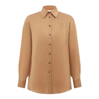 Zimmermann Shirts, female, Beige, L, Hypnotic Satin Shirt in Biscuit