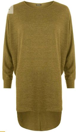 ZEE FASHION Women high Low Baggy Oversized Casual wear Knitted Batwing Long top (Camel, XXXL (24/26))