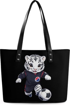 Generic South Korean Soccer Football Fan Tiger Tote Bags for Women Cute Shoulder Purses Handbags