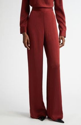 Lela Rose High Waist Satin Wide Leg Pants in Bordeaux at Nordstrom Rack, Size 0