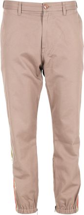Gucci Gucci broek met contrasterende strepen en logodetails in bruin katoen
