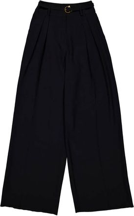 Ferragamo Ferragamo Belted Wide-Leg Silk Trousers