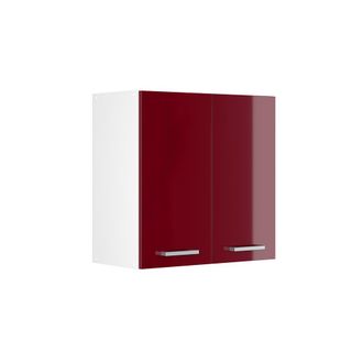Vicco Mueble Alto Universal R-line, Rojo Burdeos Alto Brillo, 60 Cm Con Puertas Vicco