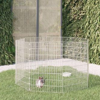 vidaXL Recinto Animales Corral 8 Paneles Hierro Galvanizado 54x80 Cm Vidaxl