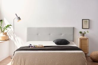 Moonia Moonia - Cabecero Tapizado Napoli Polipiel 100x50x5 Cm - Gris Claro