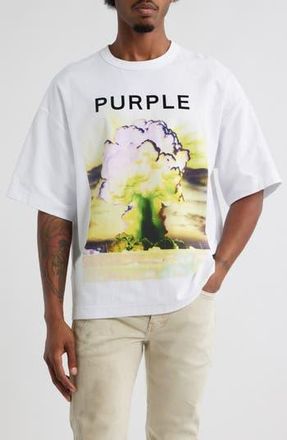 Purple Textured Cotton Jersey Graphic T-Shirt in White at Nordstrom Rack, Size Xx-Large