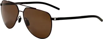 Porsche Design Mens 61 mm Gunmetal Brown Sunglasses P8968-63B442