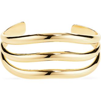 Open Edit Puffy Triple Tiered Cuff Bracelet in Gold at Nordstrom Rack