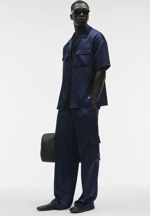 Alo | Satin Horizon Straight Leg Cargo Pants in Navy, Size: Medium